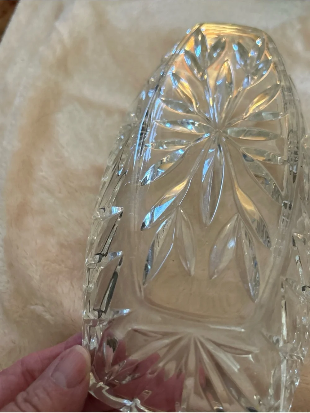 Clear Cut Glass Serveware Dish - Elegant Crystal relish, celery, candy dish